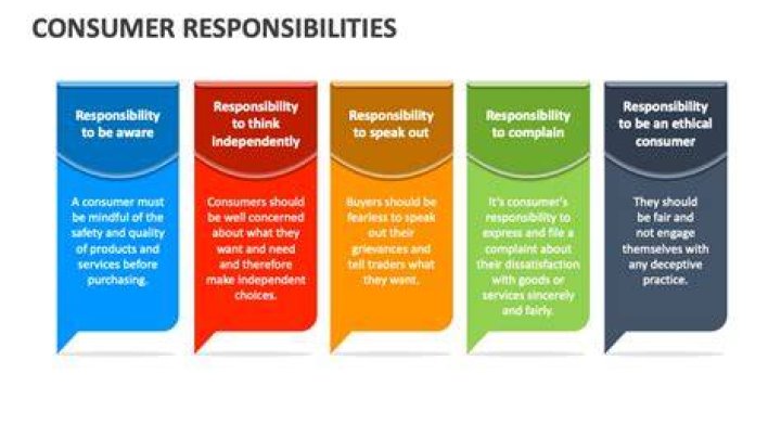 What are the 5 consumer responsibilities?