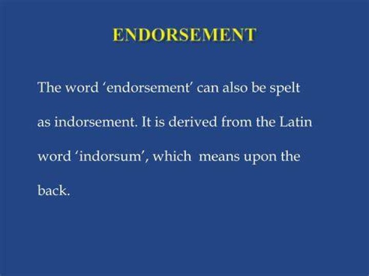 What endorsement means?
