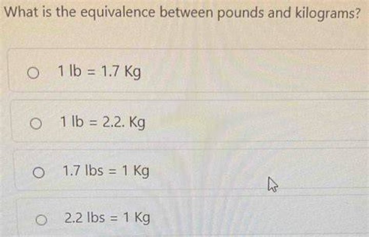 What is 1lb to 1kg?