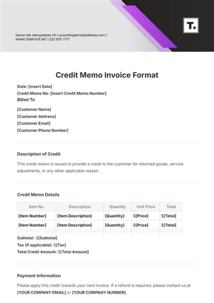What is a memo invoice?