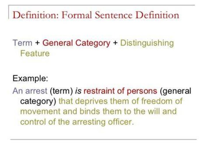 What is an example of formal definition?