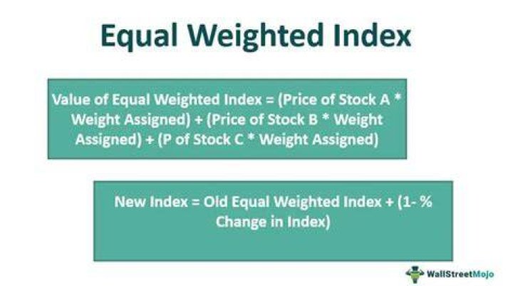 What is the difference between a market value weighted index and an equally weighted index?
