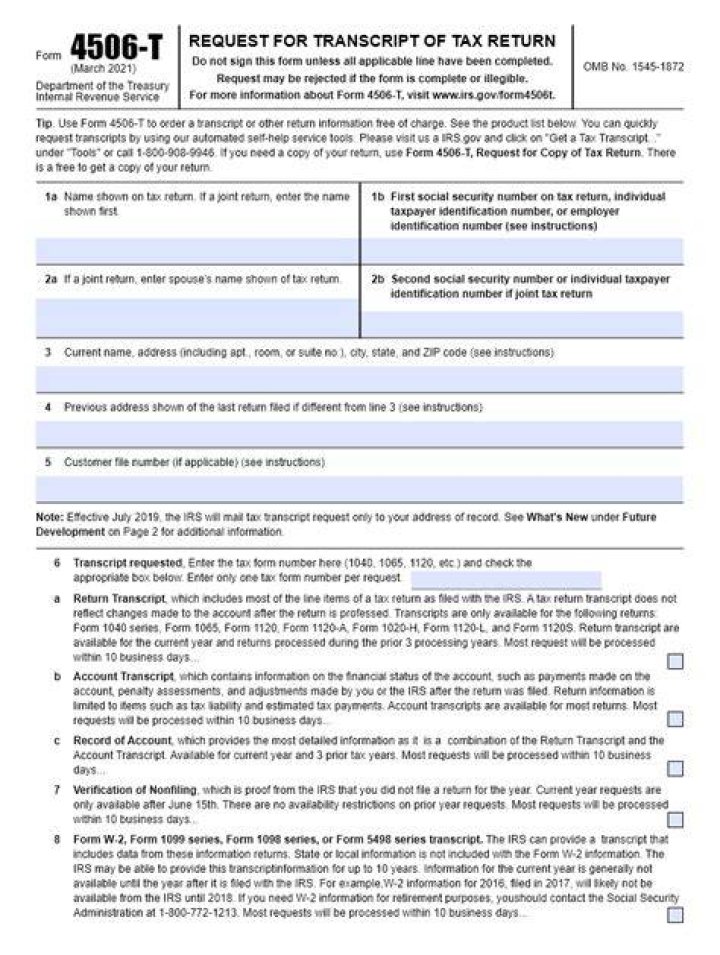 Where do I send a 4506-T form?